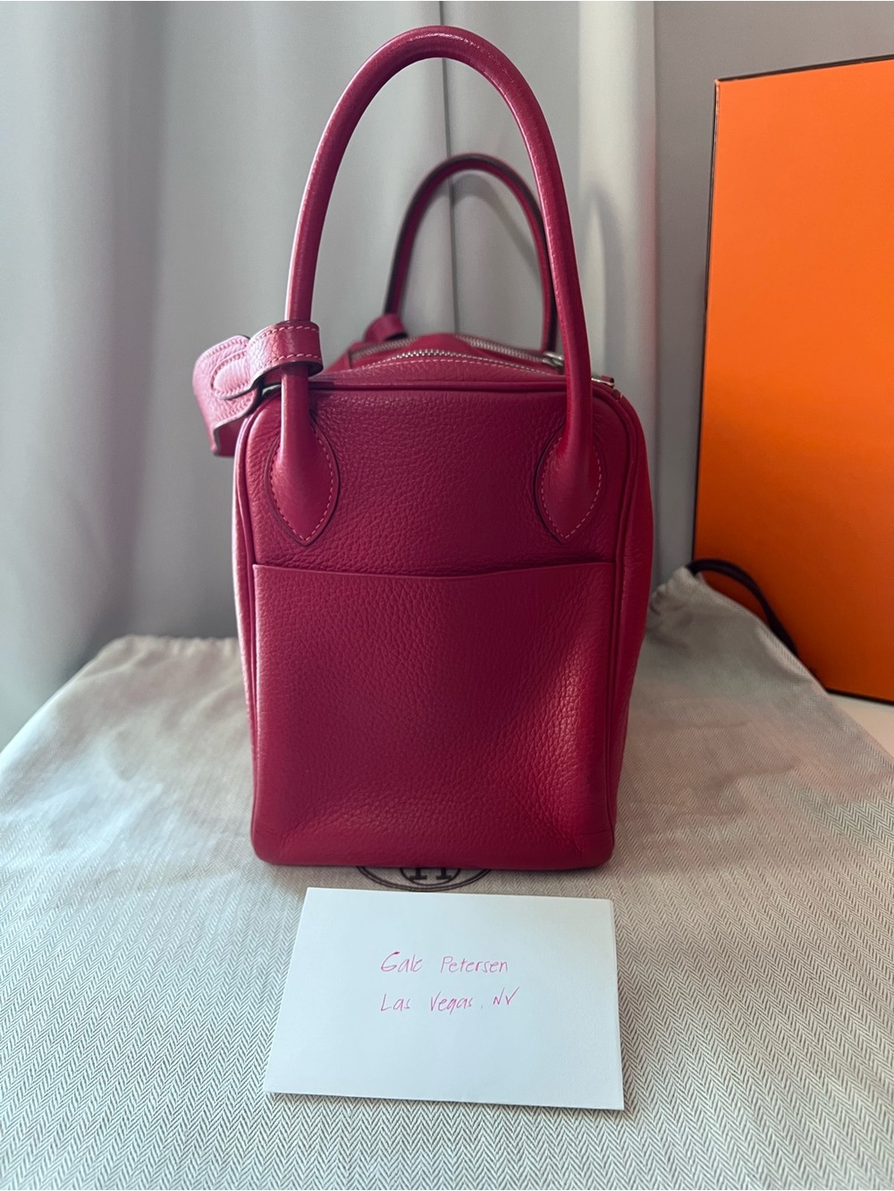 Hermes Lindy 30 Leather Bag with Silver Hardware - Picture 4 of 14